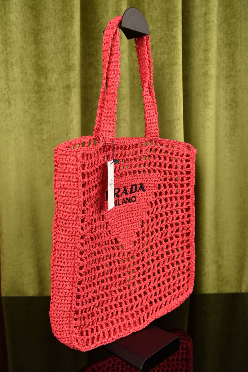 برادا رافيا توت (14 لون) - Prada Raffia Tote Bag