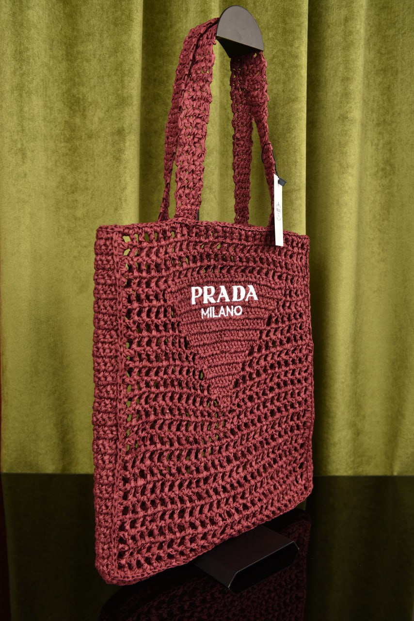 برادا رافيا توت (14 لون) - Prada Raffia Tote Bag