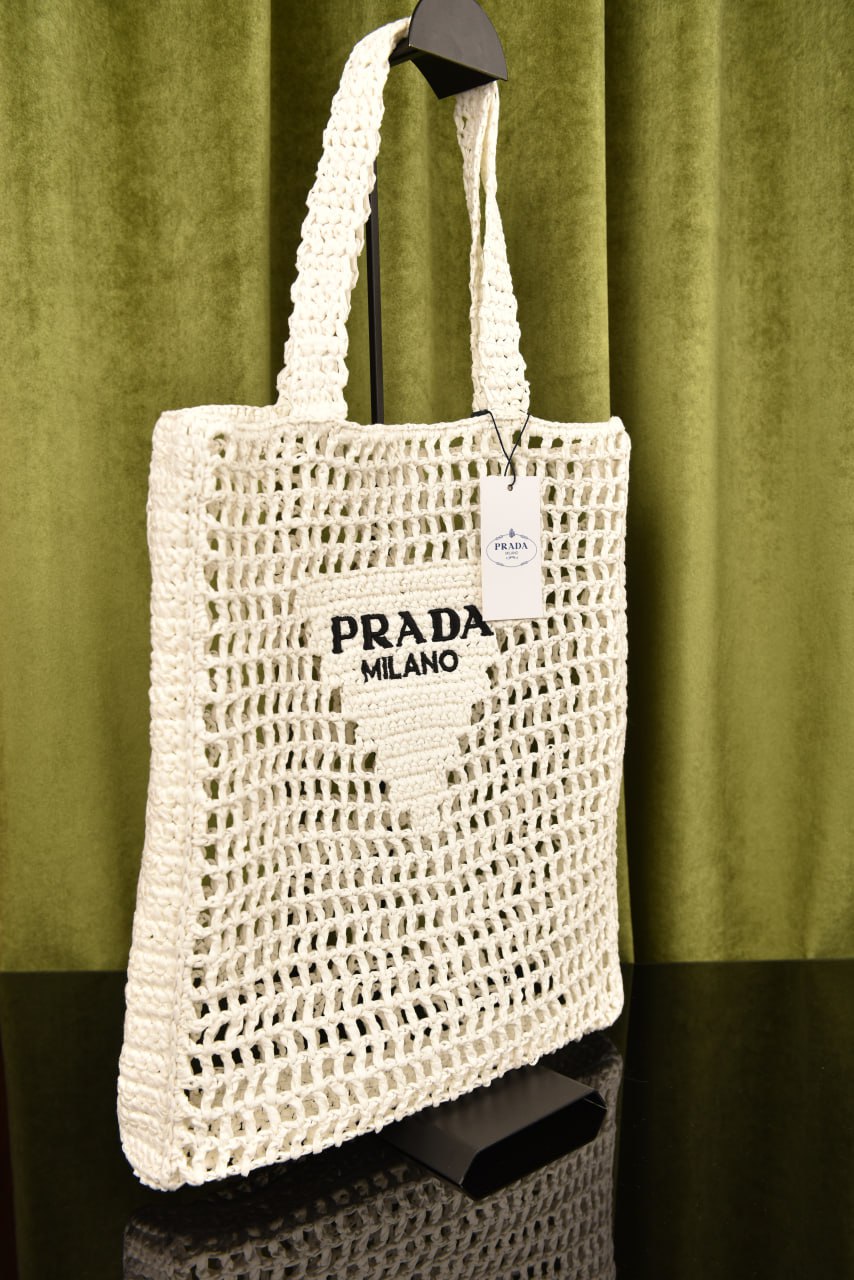 برادا رافيا توت (14 لون) - Prada Raffia Tote Bag