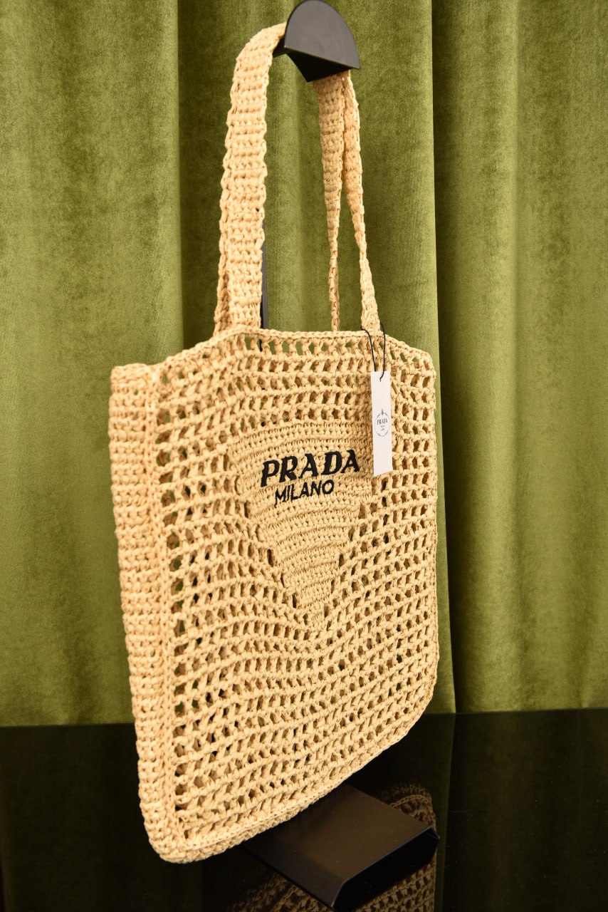 برادا رافيا توت (14 لون) - Prada Raffia Tote Bag