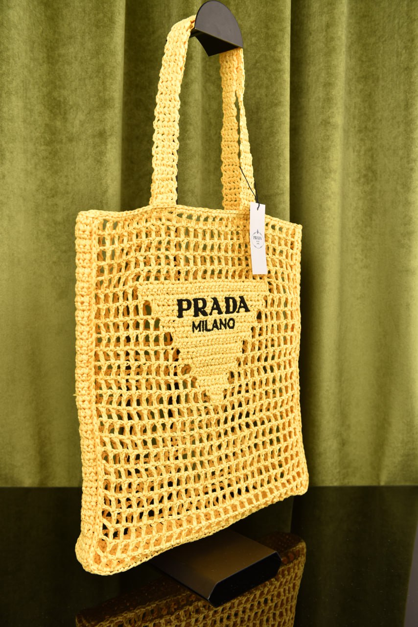 برادا رافيا توت (14 لون) - Prada Raffia Tote Bag