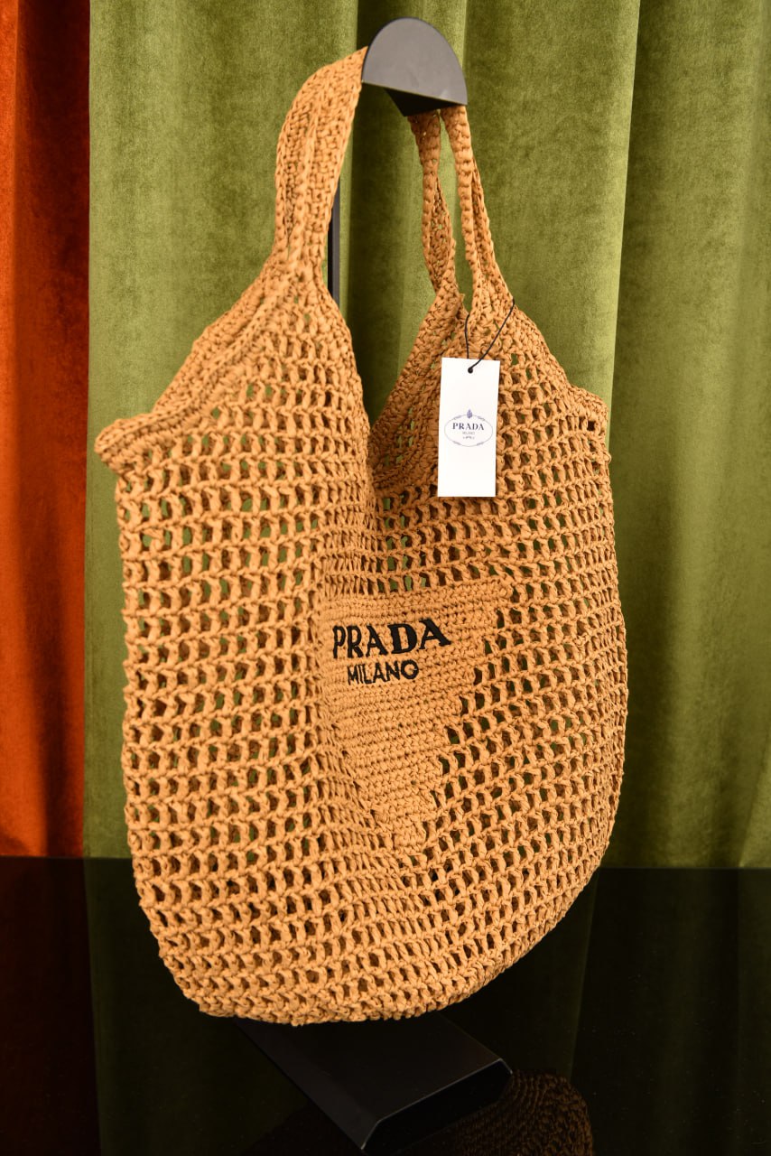 برادا رافيا توت كبيرة (5 ألوان) - Prada Raffia Tote Large