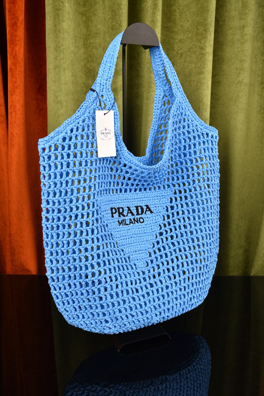 برادا رافيا توت كبيرة (5 ألوان) - Prada Raffia Tote Large